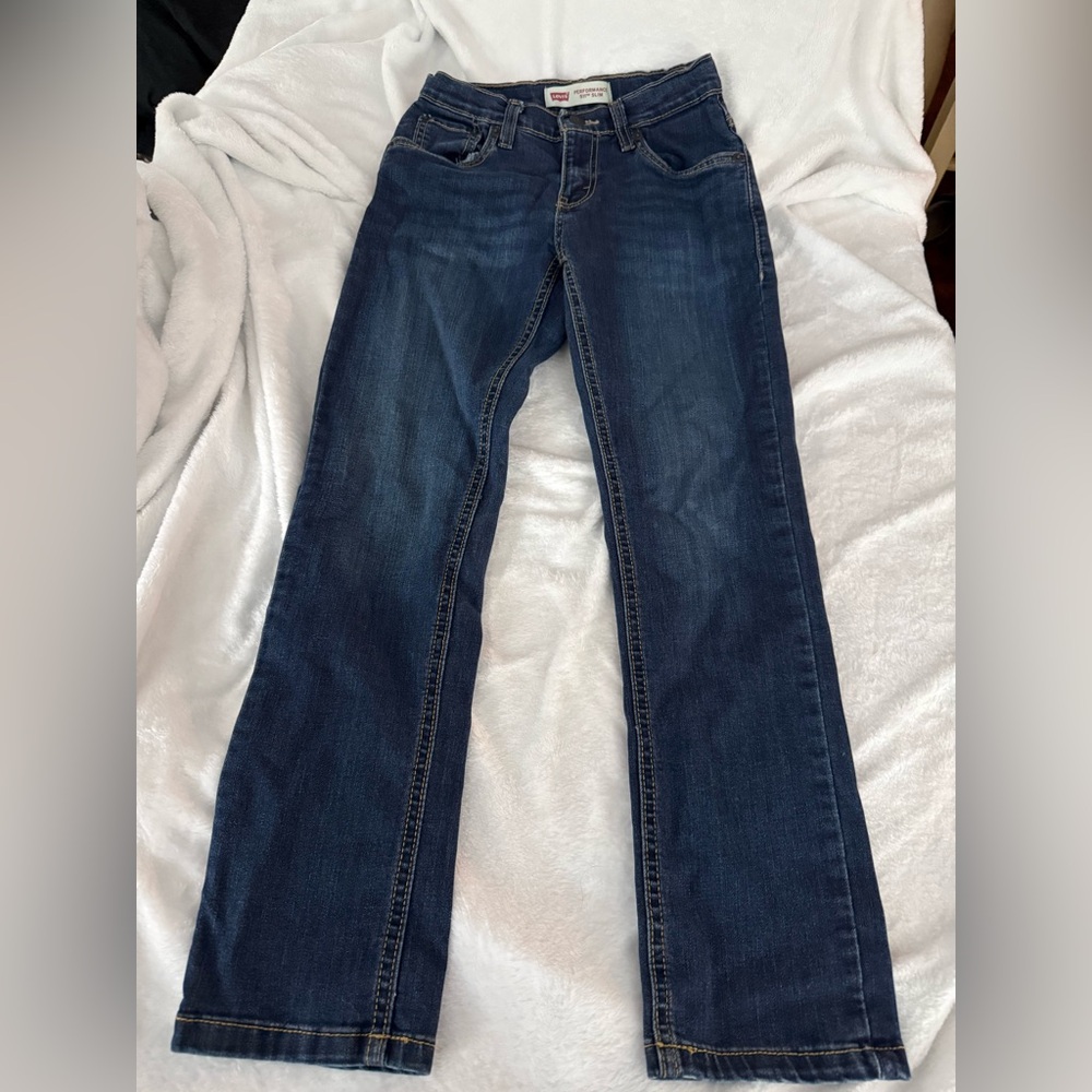 Levi’s Performance 511 Slim Dark Denim Adj Waist Jeans 12 Regular Boys - Picture 1 of 7